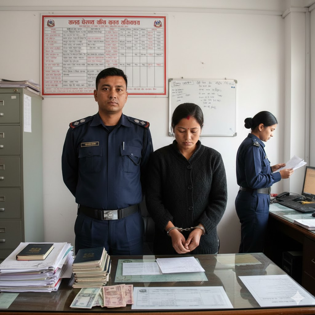 बेलायत पठाइदिने बहानामा ठगी गरेको आरोपमा एक महिला पक्राउ